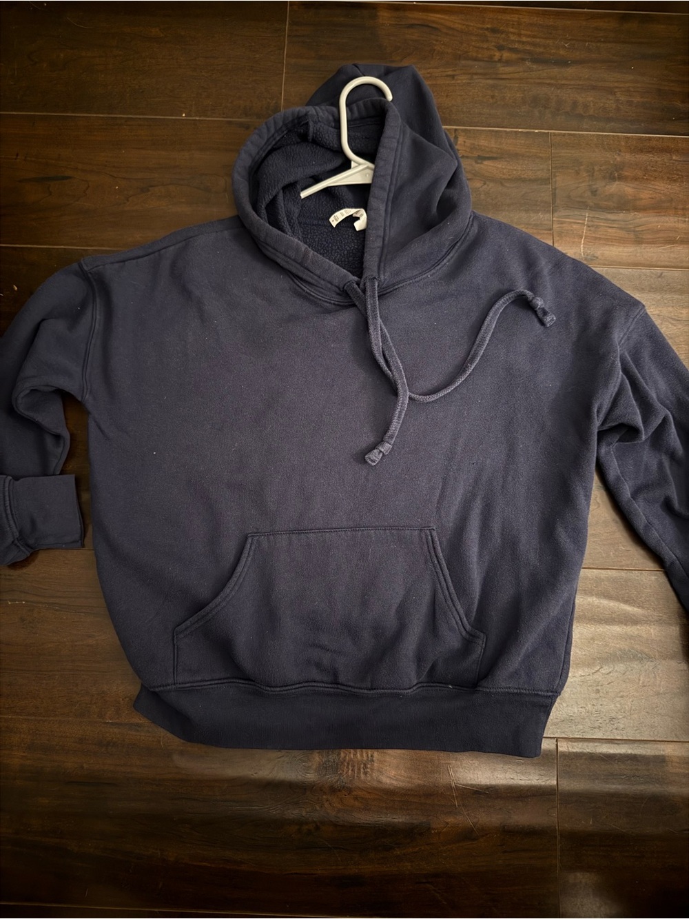 Women's Navy Pullover Hoodie with Kangaroo Pocket